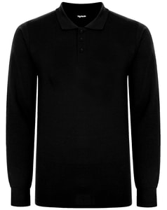 Bigdude Long Sleeve Polo Shirt Black